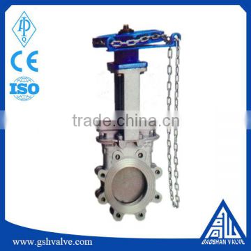 Carbon steel rising stem chain wheel knife gate valve