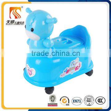 2016 best selling quality plastic musical baby potty with wheels