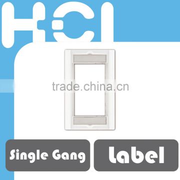 Taiwan Supplier RJ45 Keystone Single Gang Faceplate Frame with Label