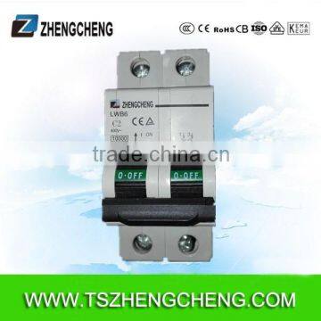 2P 2A mini circuit breaker 10KA MCB circuit breaker C curve