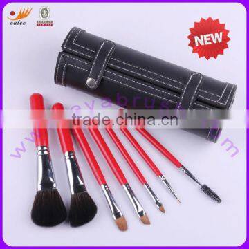 7pcs cosmetic brushes travel set with mirror box