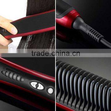 3 In 1 LCD Display Black Mix Red Hair Stright Care Electric Hair Striaghtener And Curling Brush photo-5
