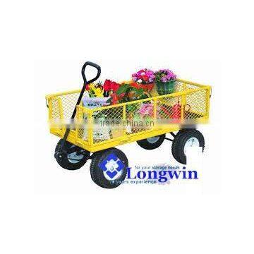 four wheel Gardening trolley wagon hand mesh pull trolley