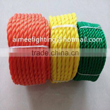 3 strand twisted plastic rope/taian factory