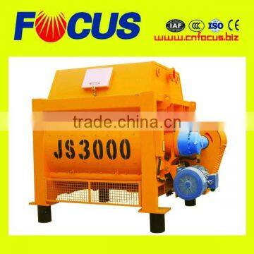 Js3000 Large Twin Horizontal Shaft Concrete Mixer with 2X10 Mixing Blade