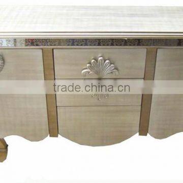 Elegant Noble Style Flower Carving Modern Wood Bedside Cabinet Designs For Home