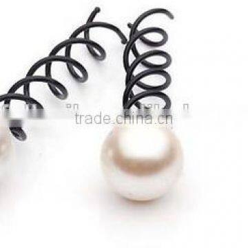 Personalized Hairpin Black Hair Stick Vintage Pearl Spiral Hairpin photo-4