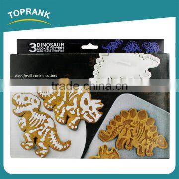 Toprank New Design Custom 4Pcs Dinosaur Cookie Mold 3D Cookie Cutter Set Plastic Cookie Cutter photo-2