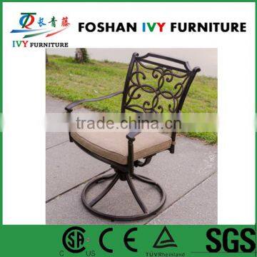 leisure patio aluminum dining furniture swival chair set