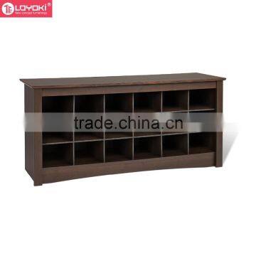 2016 New Cubbie Storage Bench Shoe Organizer Entryway Shoe Storage Bench Eco-friendly MDF Wood Bench photo-4
