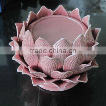 decorative porcelain candle holder with lotus shape