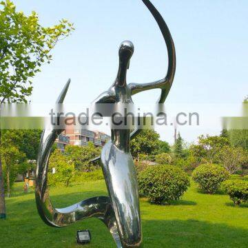 Stainless Steel Modern Woman Sculpture Dancing Outdoor Garden Decor photo-2