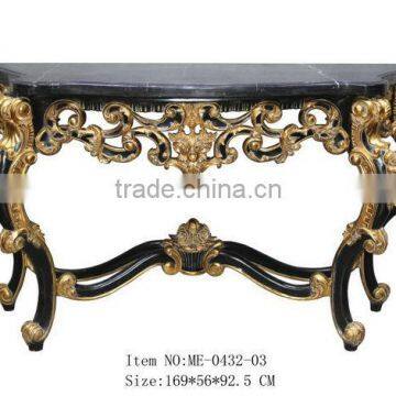 Marble Top Antique Gold Console Table for Living Room ME-0432-01 photo-2
