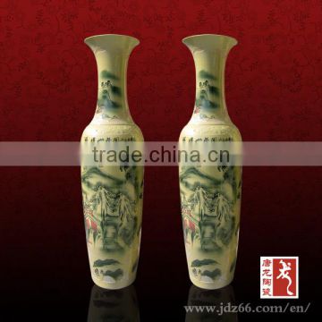 Exquisite large yellow color outdoor pottery ceramic vase