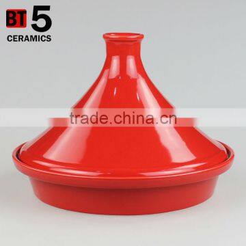 10"red Color Ceramic Cooker Stoneware Tagine Set photo-3