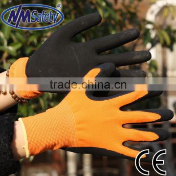 NMSAFETY 13 gauge black foam latex gloves cheap garden glove latex coated gloves