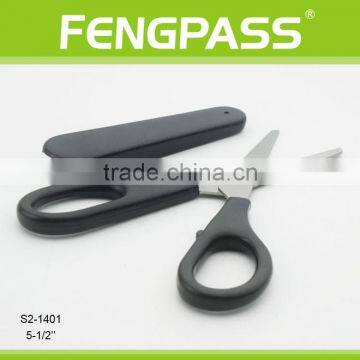 S2-1401 5-1/4" 2CR13 Stainless Steel ABS Plastic Handle Paper Cutting Stationery Scissors/ Children Scissors With Plastic Holder photo-3
