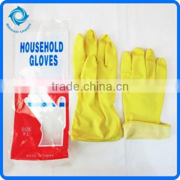 Household Latex Gloves Yellow Rubber Gloves