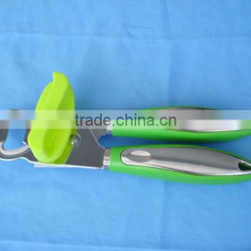 Stainless Steel Can Opener,green & sliver handle