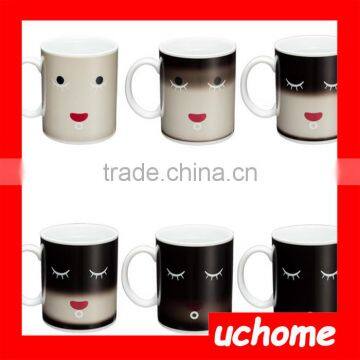 UCHOME 2017 factory wholesale and beautiful good morning tea cup color changing with handle