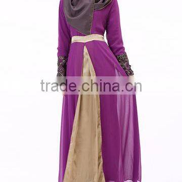 New Model Abaya in Dubai Hijab Style Embroidery Chiffon Patch Abaya photo-4