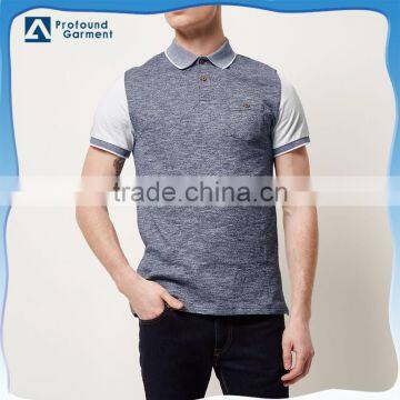 New arrival 2016 new design men polo t shirt/two tone polo shirt made in china