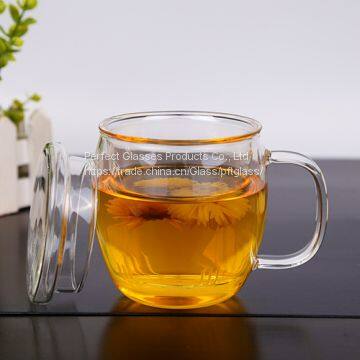 Glass Cup Kungfu Tea Cup Three Part Glass Mug Filter Glass Cup Coffee Mug Milk Cup Juice Cup for Hotel and Resturant photo-2