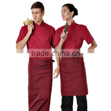 Summer Design Red Color Hotel /Restaurant Uniforms For Waiters Waitress