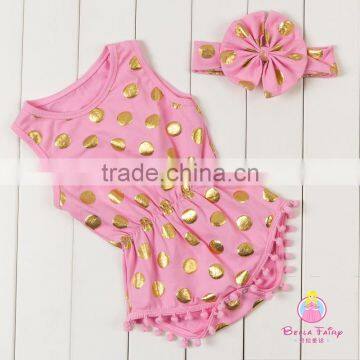 Wholesale Baby Clothes Set Romper Newborn Custom Onesie With Headband photo-3