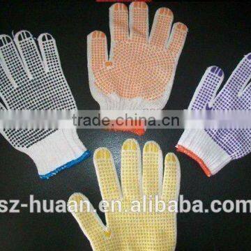 Safety PVC Dotted Cotton Gloves/pvc Cotton Hand Gloves Manufacturer