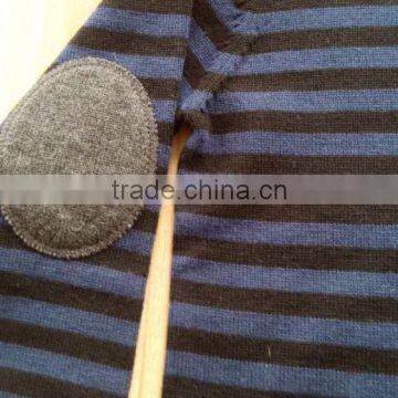 High Quality Kids Children 100% Pure Cotton Plain Elbow Patch Sweater(DK22F) photo-3