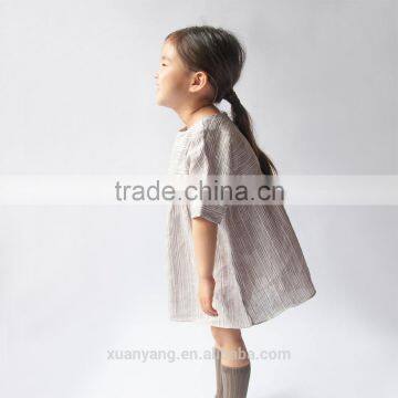 High Quality Kids Clothing Frock Design Girls Dress Names With Pictures Children Clothes Summer Linen Dress photo-3