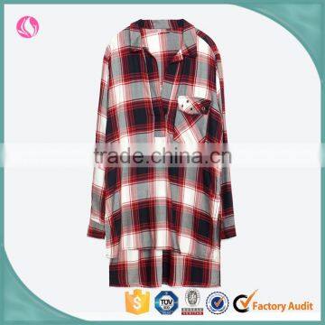 Wholan Woman Apparel 2016 Red Plaid Shirts Woman Clothes Girls High Quality Shirts