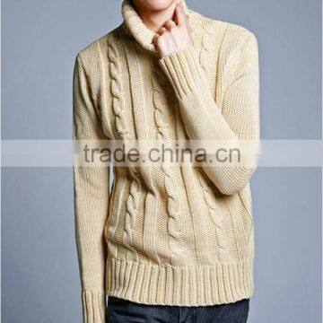 Men's Fashion Cable Pullover Turtle Model Sweater photo-2