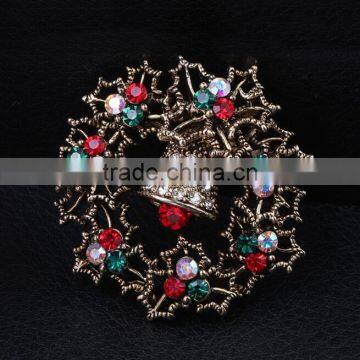 Zm53214a Christmas Wreath Crystal Brooch Moq 10 Pieces Christmas Gift Brooches photo-4