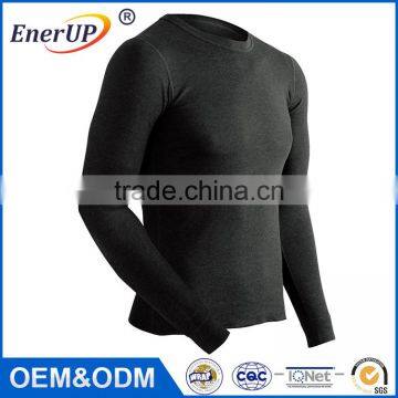 Dri Fit Knit Sports Crew Neck Long Sleeve Moisture Wicking Antibacterial Latest Shirt Designs for Men 2015 photo-2