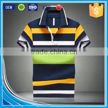 Trade Assurance combed cotton custom high quality designer stripe polo t-shirts