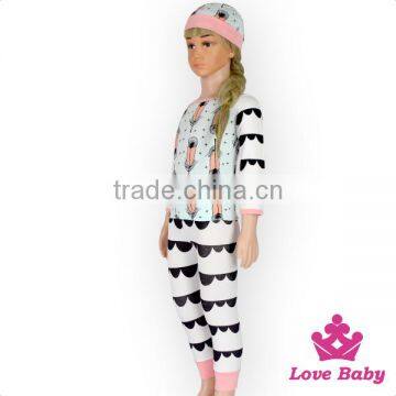 Long Sleeve Top & Pants & Hat 3 Pcs Clothes Set 4 Sizes Children Girls Outfits Baby Girl Boutique Clothing Set photo-3