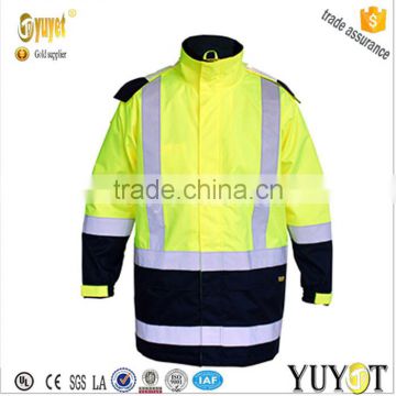 TWO TONE TAPED HI VIS BREATHABLE RAIN SHELL JACKET