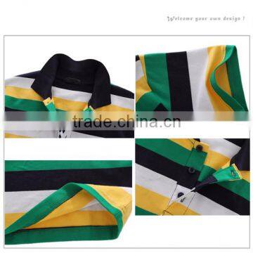Hot Sale Custom High Quality Pure Short Sleeve Stripe Polo Shirt For Man photo-5