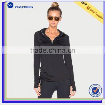 2016 Winter Wholesale Women Long Sleeved Sweat100% Cotton Plain Full Zip Hoodie photo-3