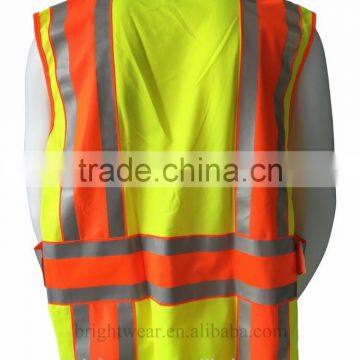 ANSI Contrast Polyester Zipper Closure Tricot Reflective 3M Safety Vest