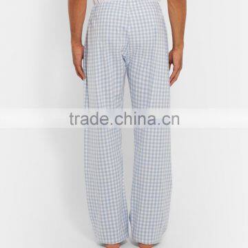 Light Blue and White Checked Men Loungewear Set Long Sleeves Shirt and Trousers photo-5