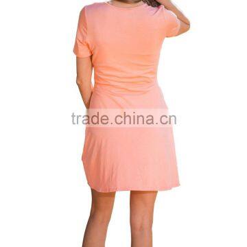 Fashion Clothing Manufacturers Short Sleeve Casual Loose Women Dresses 2017 photo-3