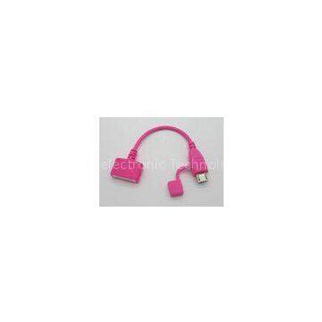 Micro USB Male To Female Cable Adapter Black / White / Pink