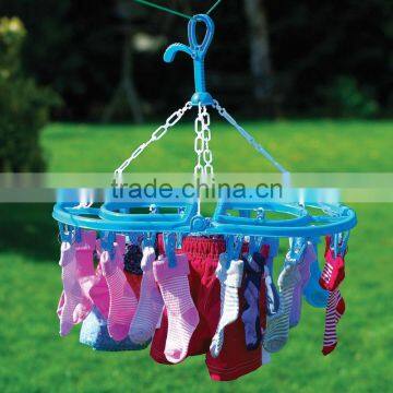 plastic folding clothes hanger with 20 clips