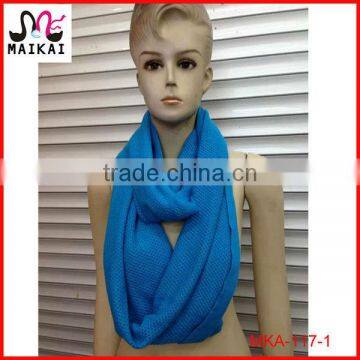 Wholesale new fashion plain acrylic knitting pattern infinity scarf