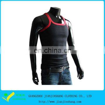 OEM Services Bodybuilding Contrast Band Combed Cotton Tops