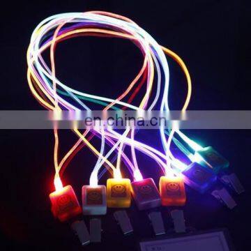 OEM Design LED Colorful Flashing Lanyards with Snap Hook