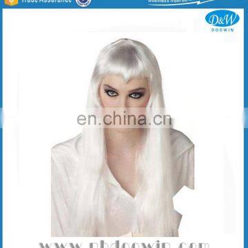 White Long Straight Vampire Wig, Halloween Wig, Party Wig